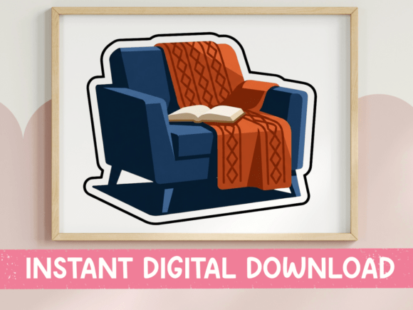 Cozy Reading Chair Blanket Book Graphics and T-Shirt Designs