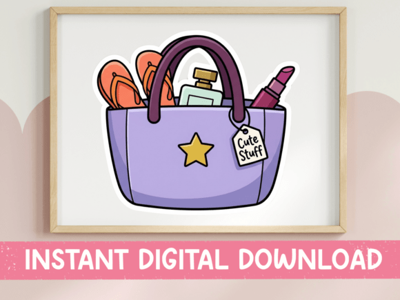 Cute Purple Tote Bag Essentials Art Graphics