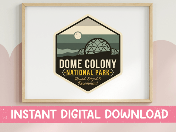 Dome Colony National Park Sci Fi Badge: Graphics for T-Shirt Designs