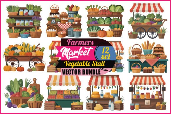 Farmers Market Vegetable Stall Bundle Graphics