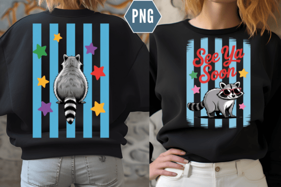 Funny See Ya Soon Raccoon Preppy Striped Graphics