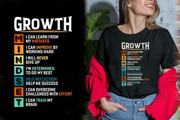 GROWTH MINDSET VECTOR TSHIRT DESIGN