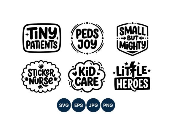 Kid Care Tiny Patients Hand Lettering Graphics