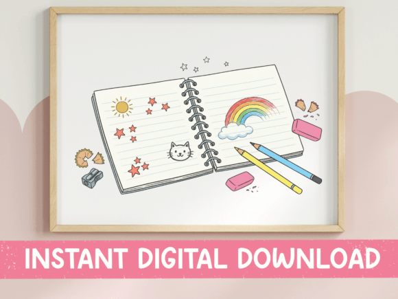 Kids Doodle Notebook Rainbow Art Graphics