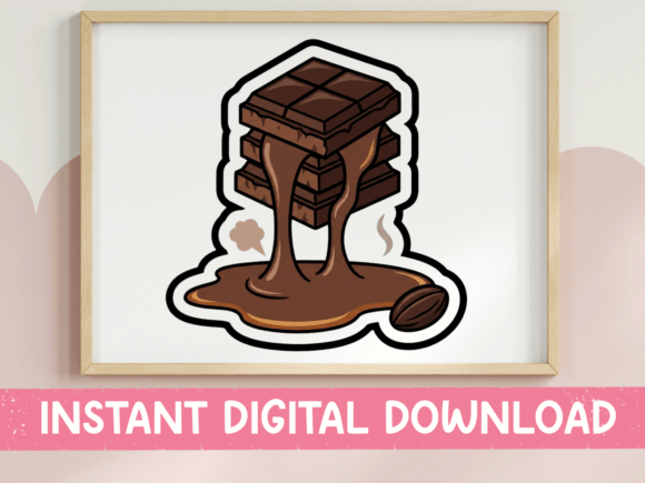 Melting Chocolate Stack with Bean Graphics