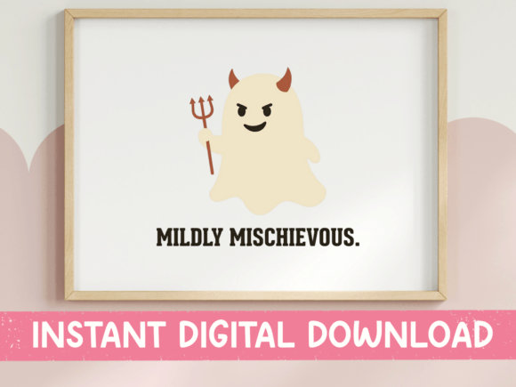 Mildly Mischievous Devil Ghost Print Graphics