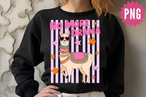 No More Drama Llama PNG Design