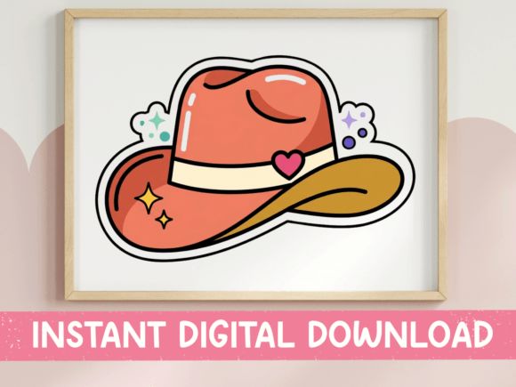 Pink Cowboy Hat Heart Bachelorette Graphics