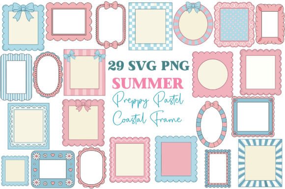 Preppy Pastel Frames Bundle: Graphics & Illustrations for Playful Branding