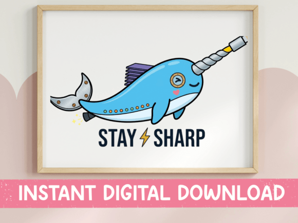 Stay Sharp Narwhal Sword Art Graphics