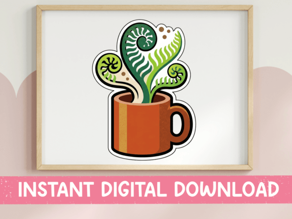 Weird Plant Monster in Coffee Mug Graphics